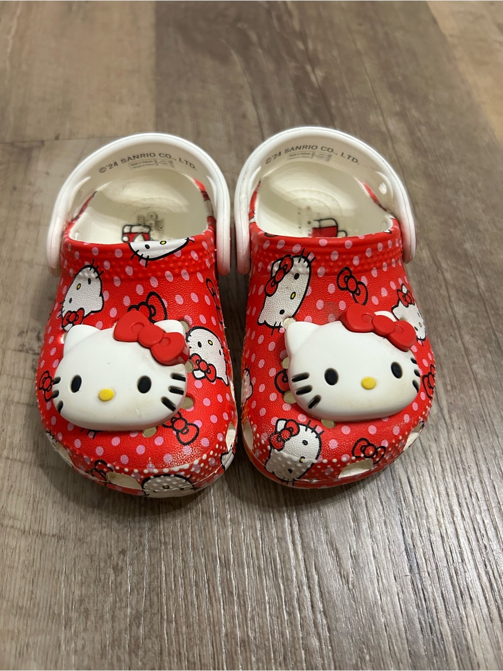 CROCS Kids Red White Hello Kitty Clog Sandals